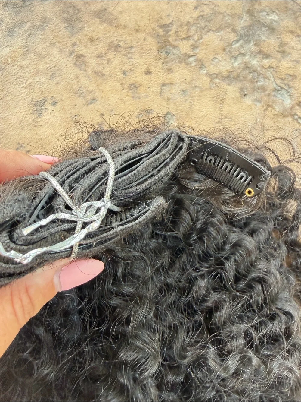 Black Curly Clip-In Hair Extensions - Natural Texture brand new never worn